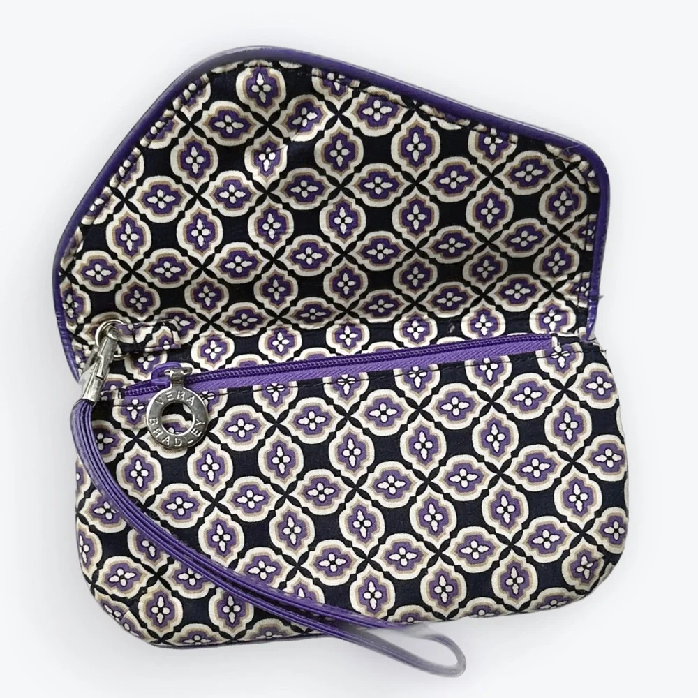 Romantic Floral Vera Bradley Simply Violet Multiple Compartment Wristlet Wallet